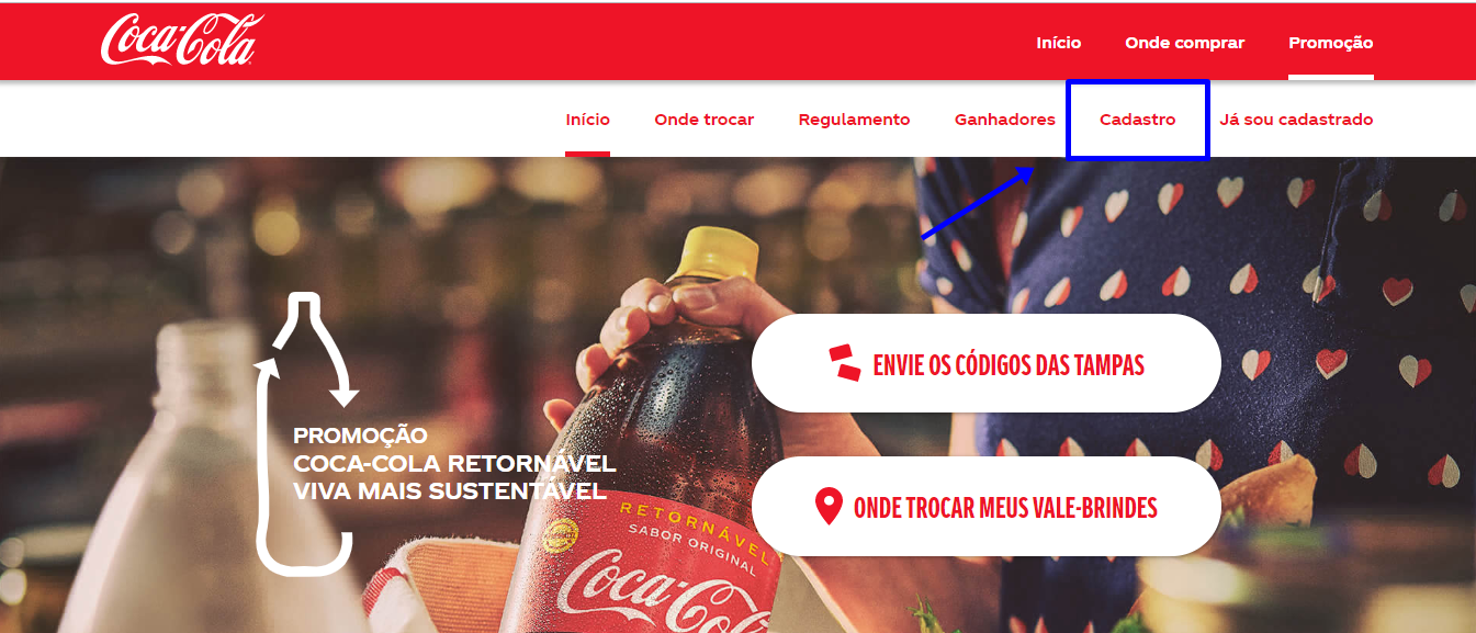 Cadastro na Promoção Coca Cola 2020